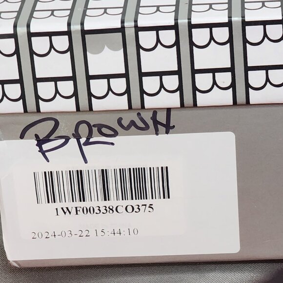 Newbella Chocolate Brown Pointed Toe Square Heel Gold Tone Chain Dress Mule 7.5 - Picture 12 of 16